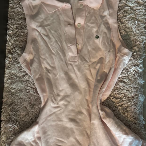 빈티지 라코스테 대대장 딸기우유 핑크 카라 민소매 티셔츠 핀터레스트