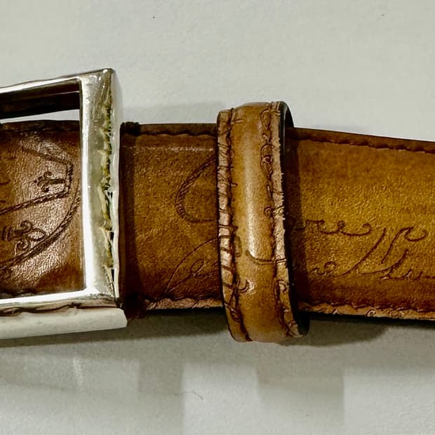 벨루티 켈리그라프 베네치아 클래식 카프 레더 벨트 100