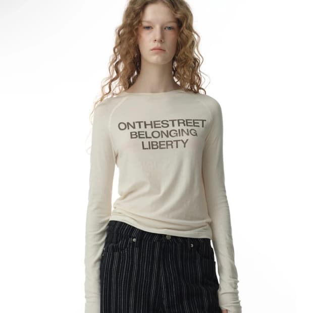 밀로 우먼 래글런 티셔츠 [크림]