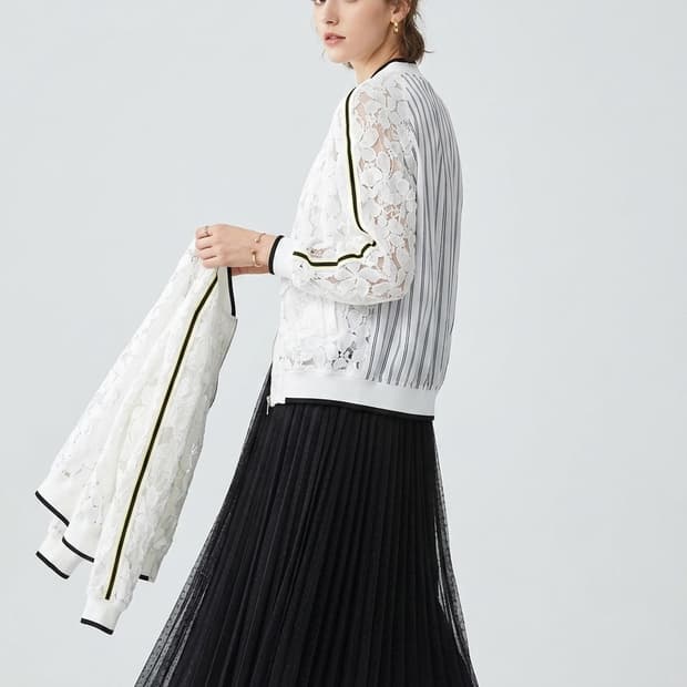 오즈세컨 레이스 집업 블루종.질스튜어트 레이스샤 스커트