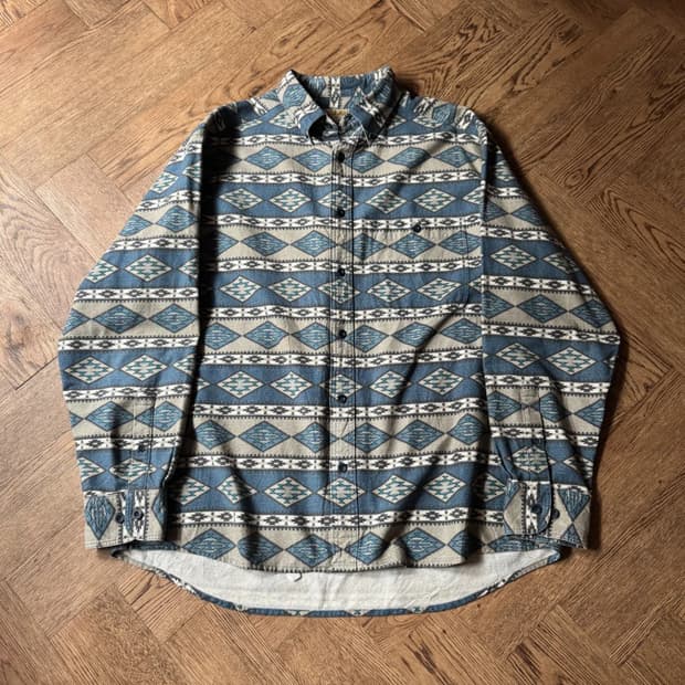 [L]USA 빈티지 아즈텍 패턴 샤모아 헌팅 셔츠