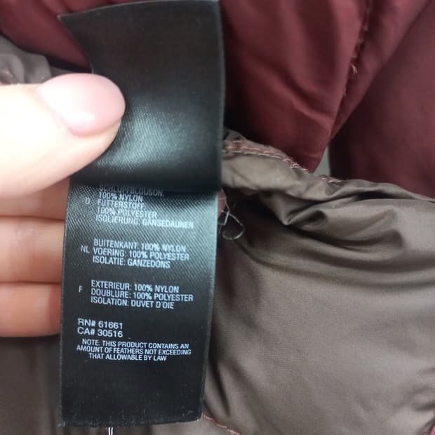 노스페이스 여성 구스600버건디 패딩 XS(여85)