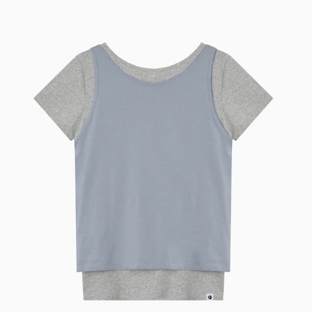 오헤시오 투웨이 레이어드 티셔츠 그레이