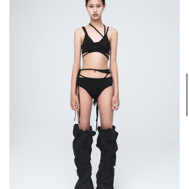 나체 wind layered bikini black