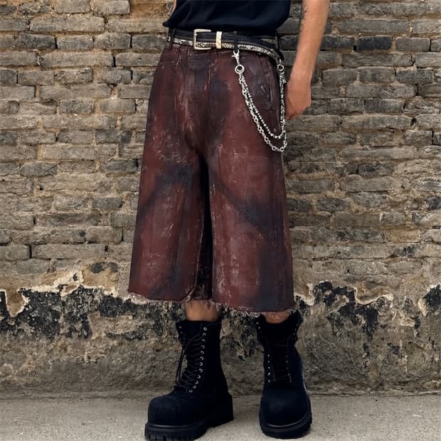 Vintage Rust Coated half pants 