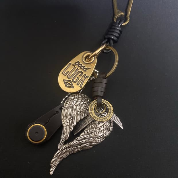 빈티지 브라스 윙 키링