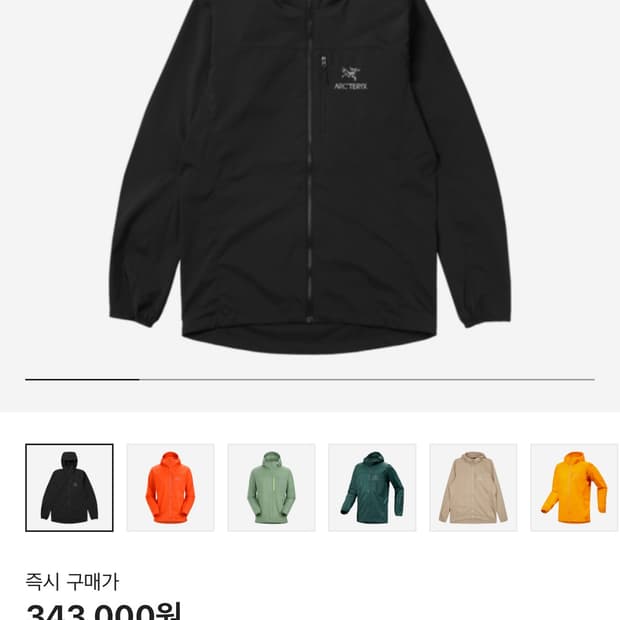 아크테릭스 스쿼미시 후디 블랙 L