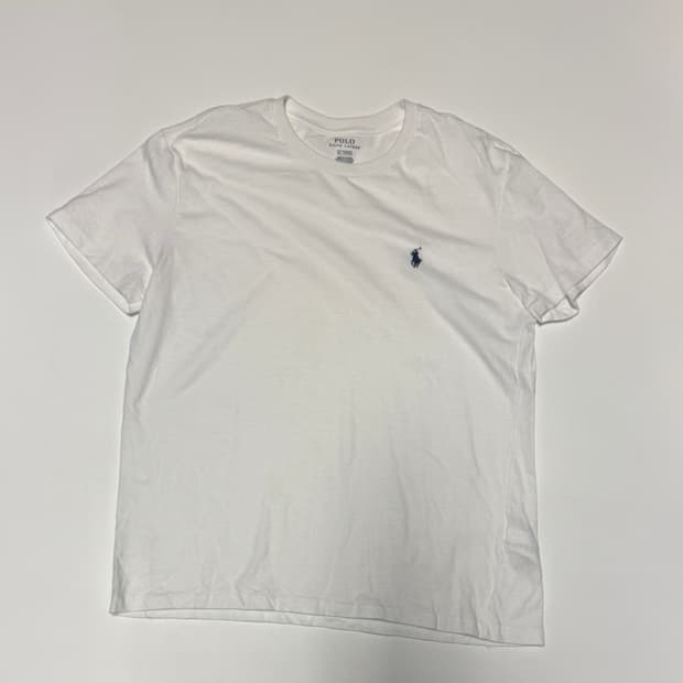 정품 여성 폴로 랄프로렌 포니 화이트 반팔 티셔츠 M