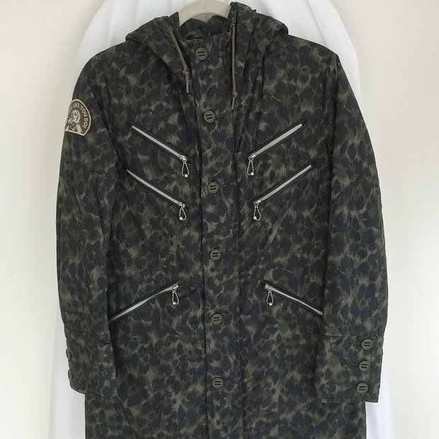 히스테릭 글래머 프리마 로프트 레오파드 히스걸 경량 패딩 후드 자켓