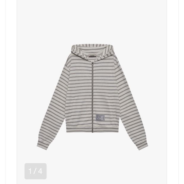 SAROS 사로스 스트라이프 후드 집업 화이트