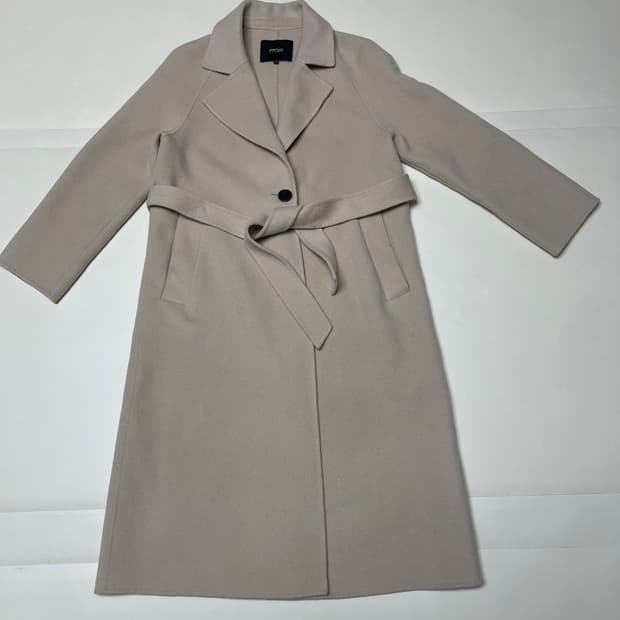 마쥬 베이지 캐시미어혼방 롱코트