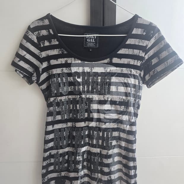 펑크 스트라이프 반팔티셔츠