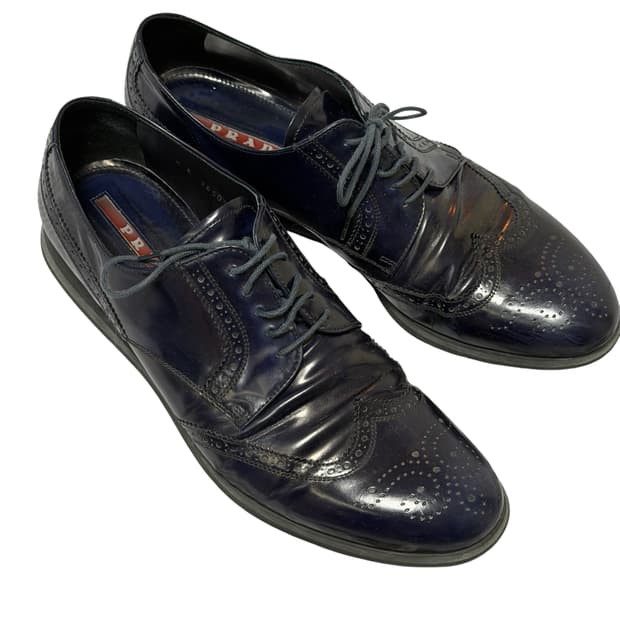 프라다 윙팁 더비 슈즈 (UK10)