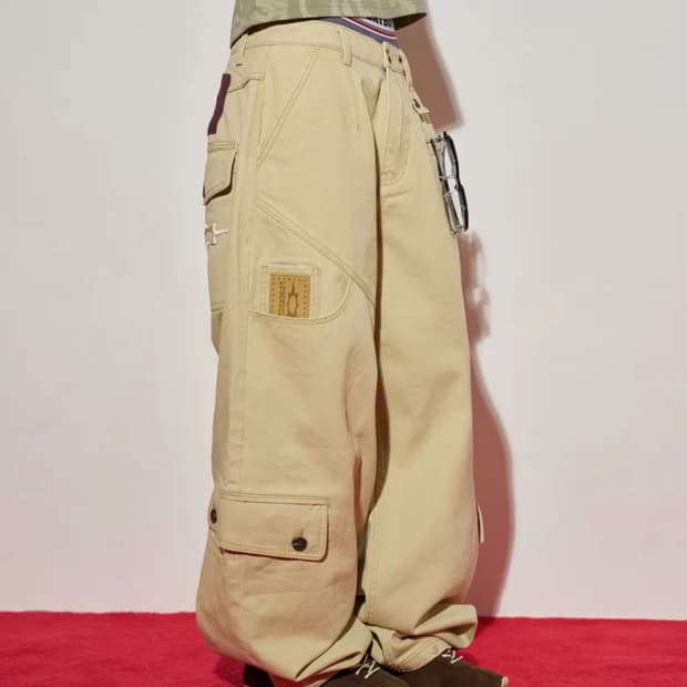 루저스클럽 멀티 카고포켓 와이드 면팬츠 베이지