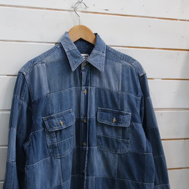 (착용컷) Lucky Bird 패치워크 데님 셔츠 (남성용 100)