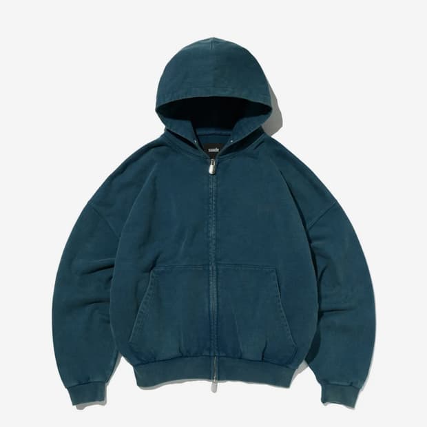 (교환) Suade 스웨이드 후드집업 딥그린