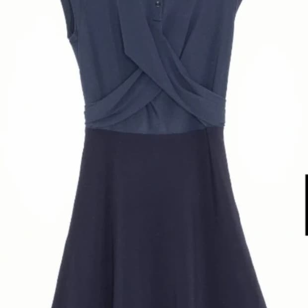 Sandro 네이비 드레이프 셔츠 원피스 1사이즈 55-66