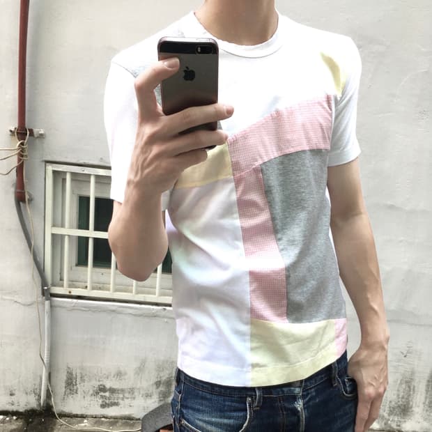 꼼데가르송 셔츠 패치워크 반팔 티셔츠