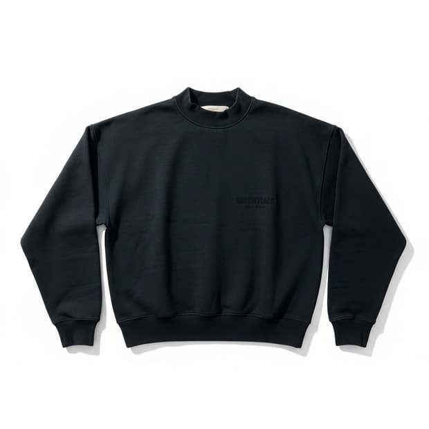 에센셜 피오갓 블랙 기모 맨투맨