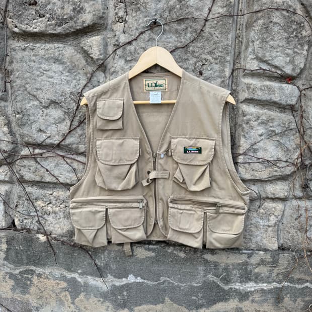 엘엘빈 빈티지 헌팅 피싱 베스트 베이지 m