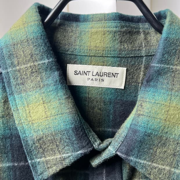 생로랑 셔츠 블랙/그린 XL (작게 나옴)