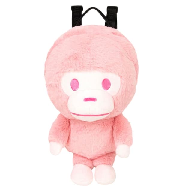 베이프 베이비 마일로 플러시 인형 백팩 핑크
