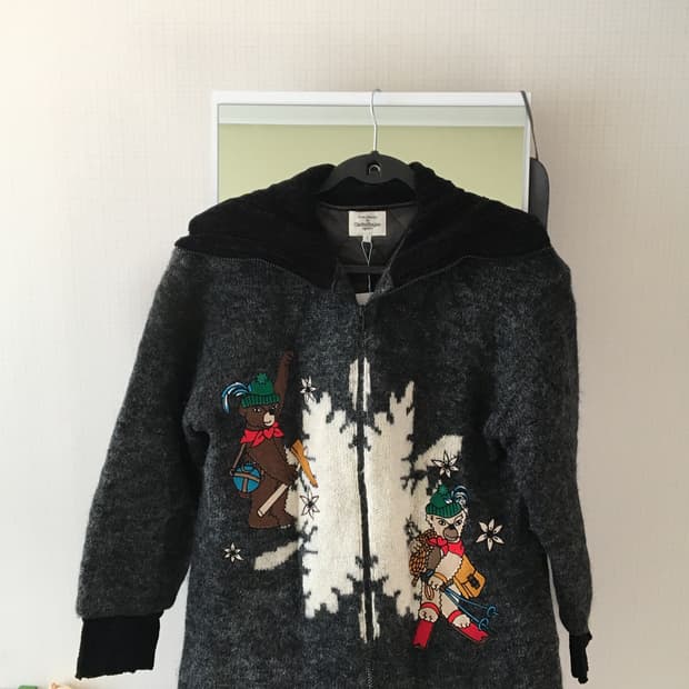 Vintage Ski Bear Nordic Knit Zip-Up