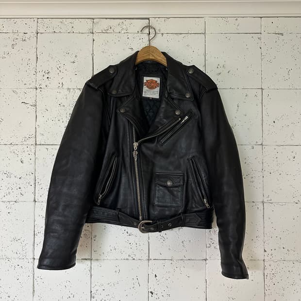 38 할리데이비슨 가죽 라이더자켓 블랙