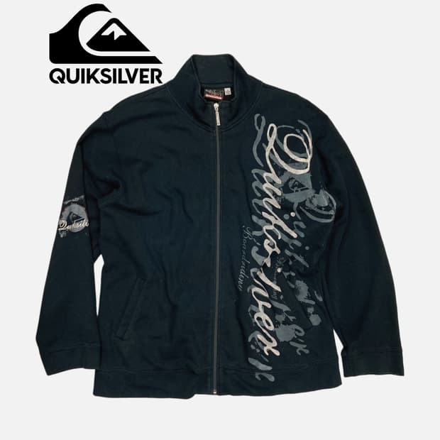 grunge lettiering sweat zip-up