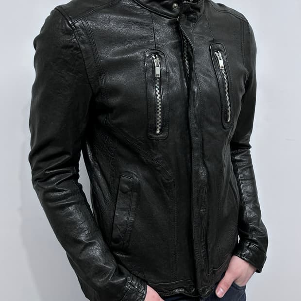 이탈리안 멀티 지퍼 램스킨 자켓
