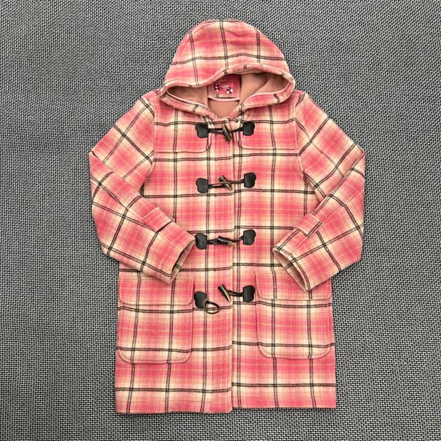 빈티지 핑크 체크 떡볶이 코트