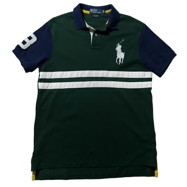 폴로 랄프로렌 치프키프 빅포니 배색 피케 카라 반팔 티셔츠