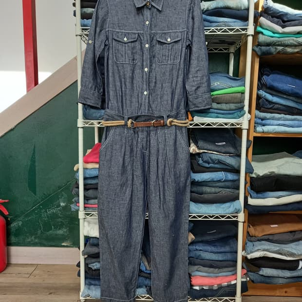 M95 BEANPOLE 봄여름용 린넨 점프수트 진청 M-02