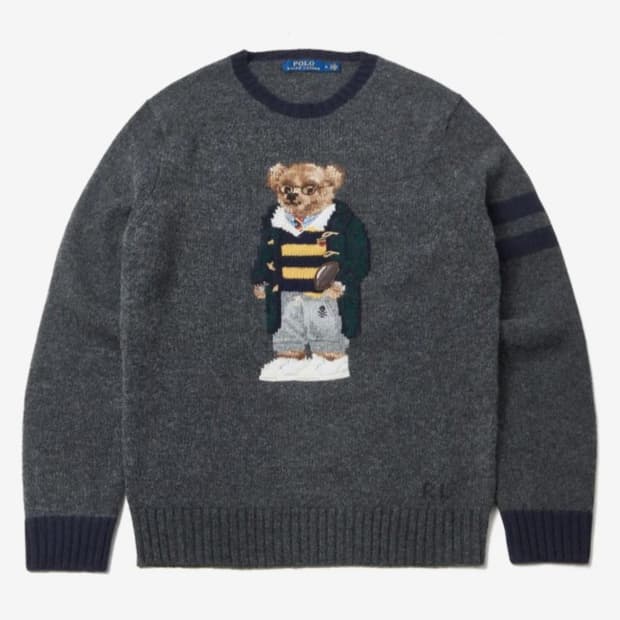 폴로 랄프로렌 정품 남성 베어 스웨터 그레이 헤더 M
