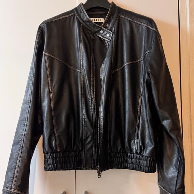로파이 비건레더 레이서 자켁