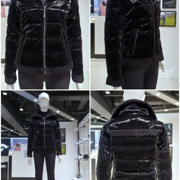 캘러웨이 글로시 구스다운 뽀글이 여성 골프 패딩 점퍼