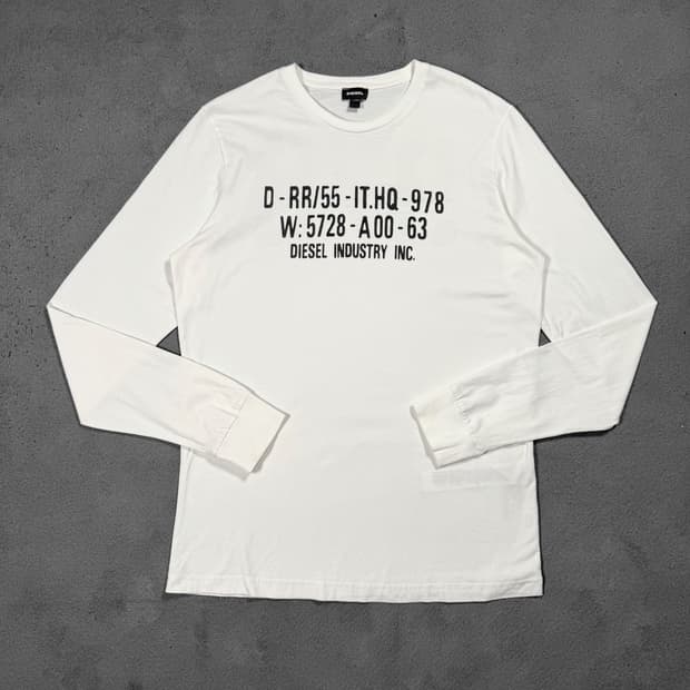 Diesel 디젤 프린팅 화이트 롱슬리브