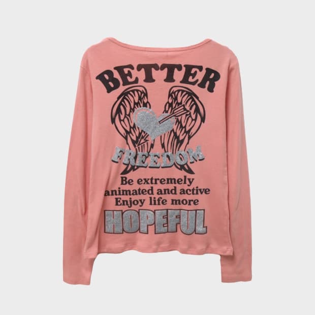 LOVE LIGHT Y2K 프린팅 긴팔 티셔츠 63763