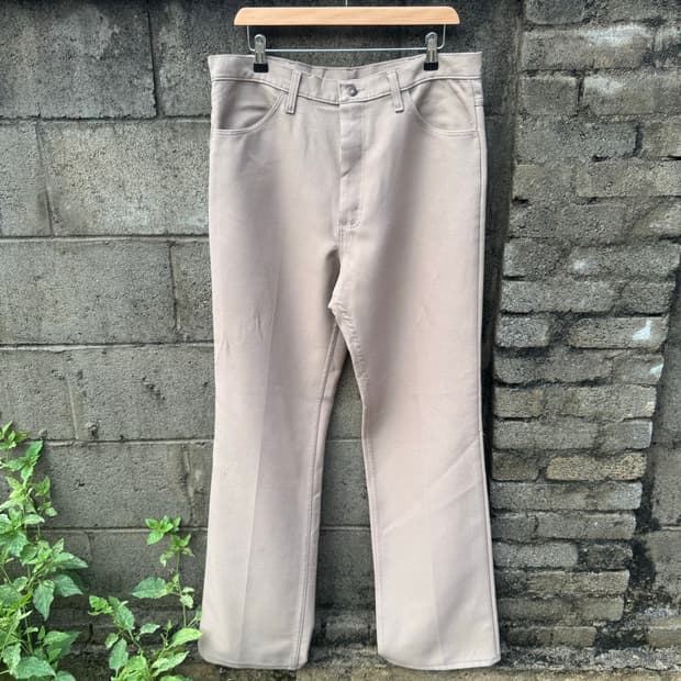 90s 랭글러 빈티지 82tn 폴리 부츠컷 메카닉 팬츠 베이지