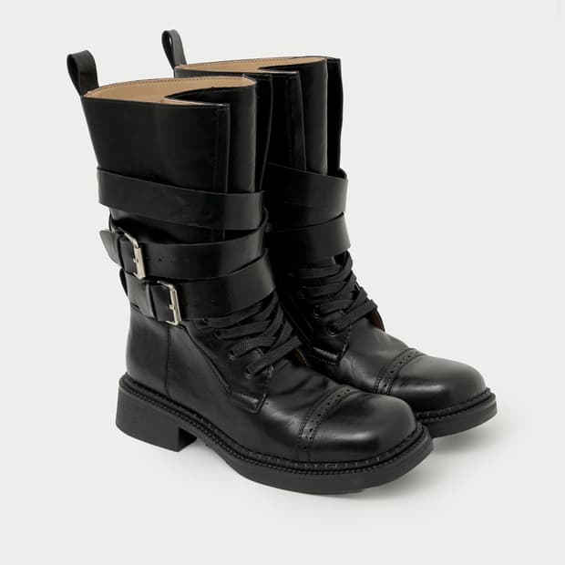 헬레나파리스 셀레나 벨티드 레더 롱 부츠 [블랙]