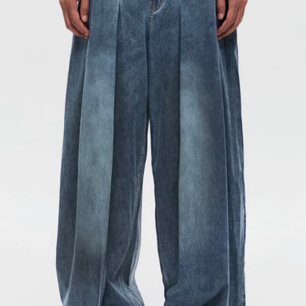 DNSR 디앤써 멀티플리츠 데님 블루 L