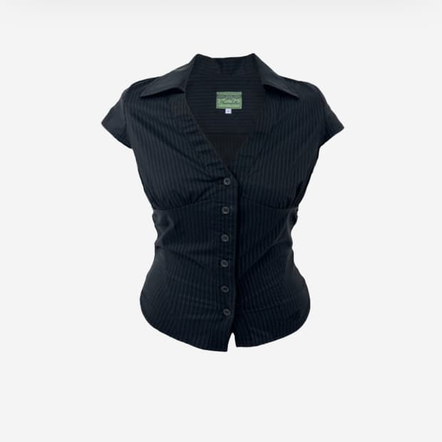 Pleasenofollow Chloe V Shirt Top_Black