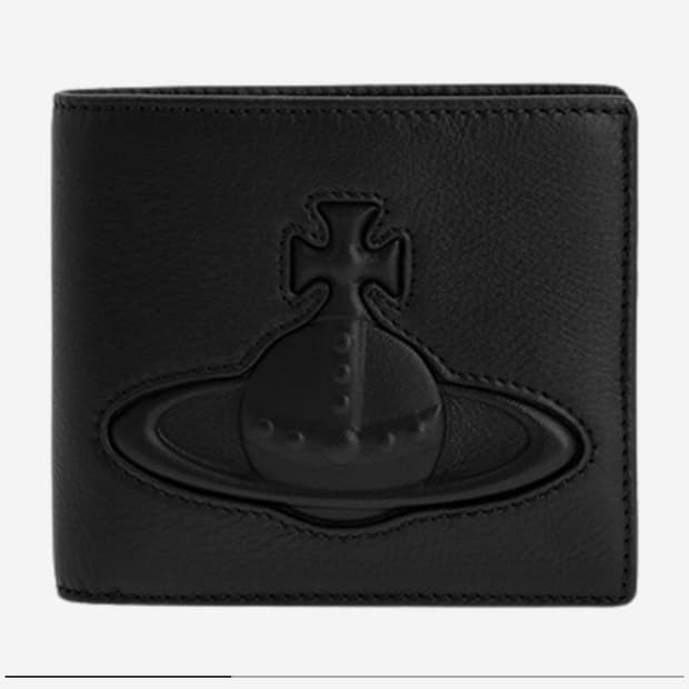 비비안웨스트우드 오브 로고 레더 반지갑 블랙