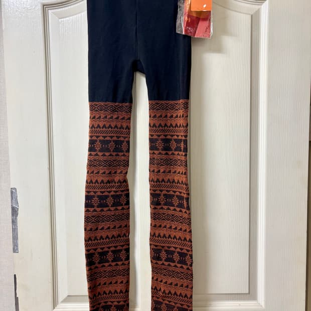 폭스파이어 히트텍 여성 레깅스 노르딕 패턴 미사용품 일본제