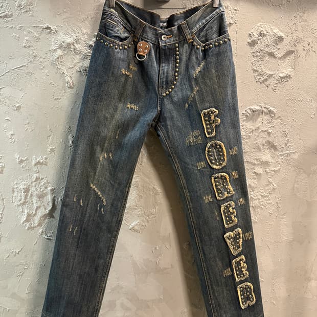 돌체앤가바나 포에버 스터드 디테일 데님 팬츠 32