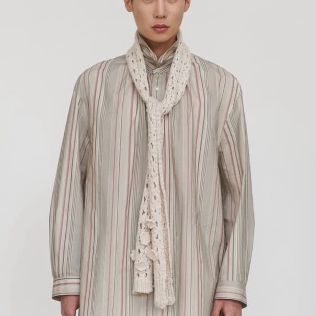 (구매글!)아모멘토 스트라이프 오버사이즈 셔츠 m