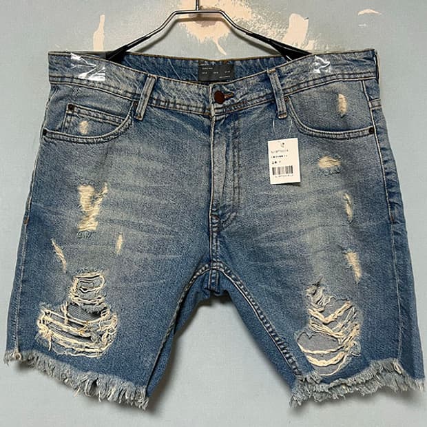 ZARA 자라 디스트로이드 데님 청반바지 데미지진 새상품 XL 34