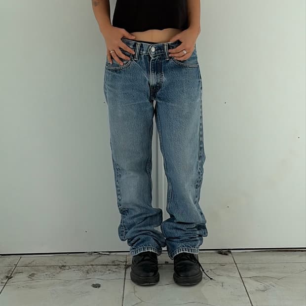 Levi’s 505 빈티지 워싱 스트레이트 데님 팬츠