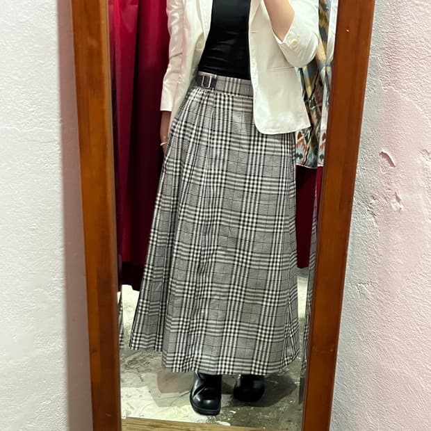 Japan 체크 롱스커트 