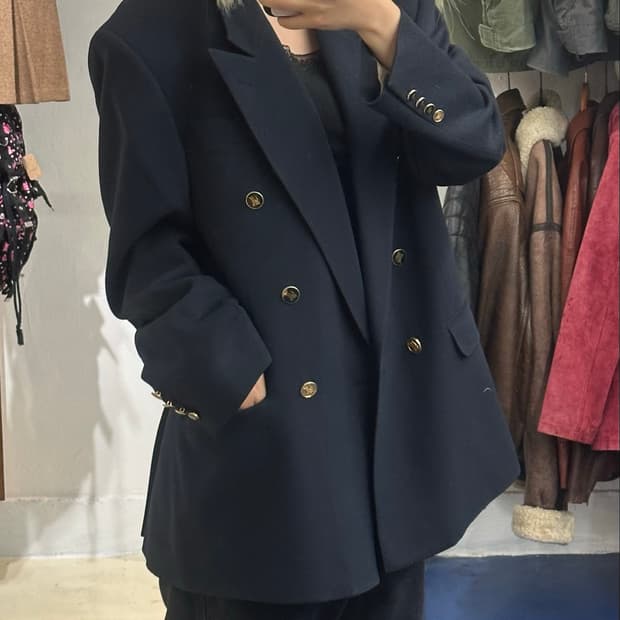 Burberry 버버리 네이비 금장 블레이져 자켓